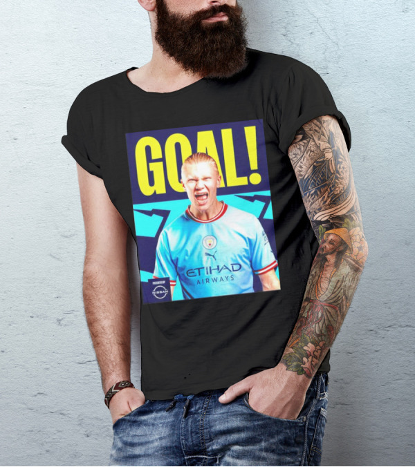 GOAL Erling Haaland Manchester City Etihad Airways Presented By Nissan T-Shirt