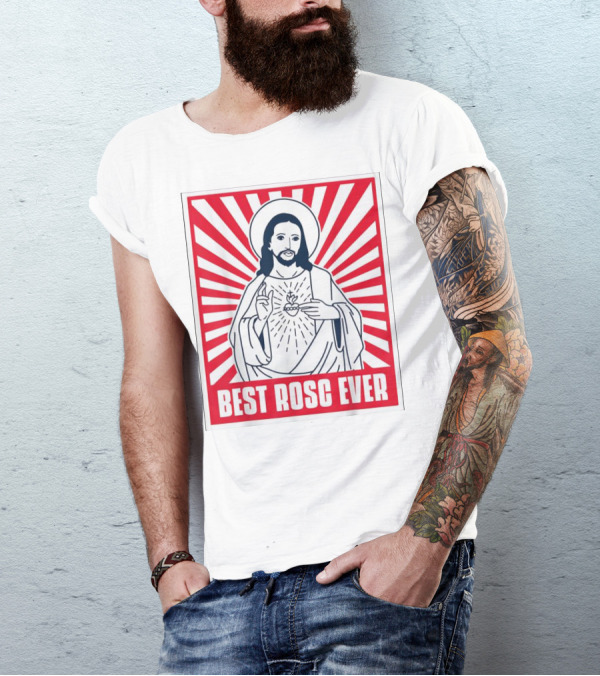 Jesus Best Rosc Ever Iconic Sacred Heart Red Sunburst T-Shirt