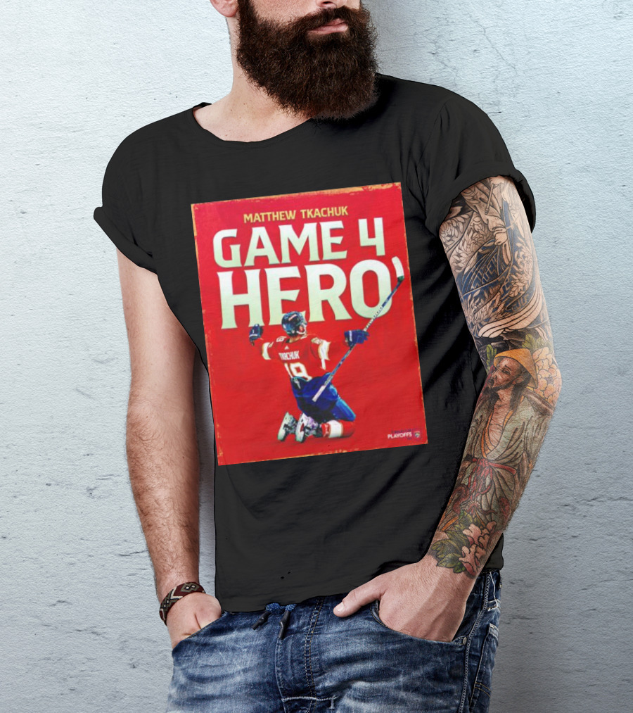 Matthew Tkachuk Game 4 Hero Playoffs T-Shirt