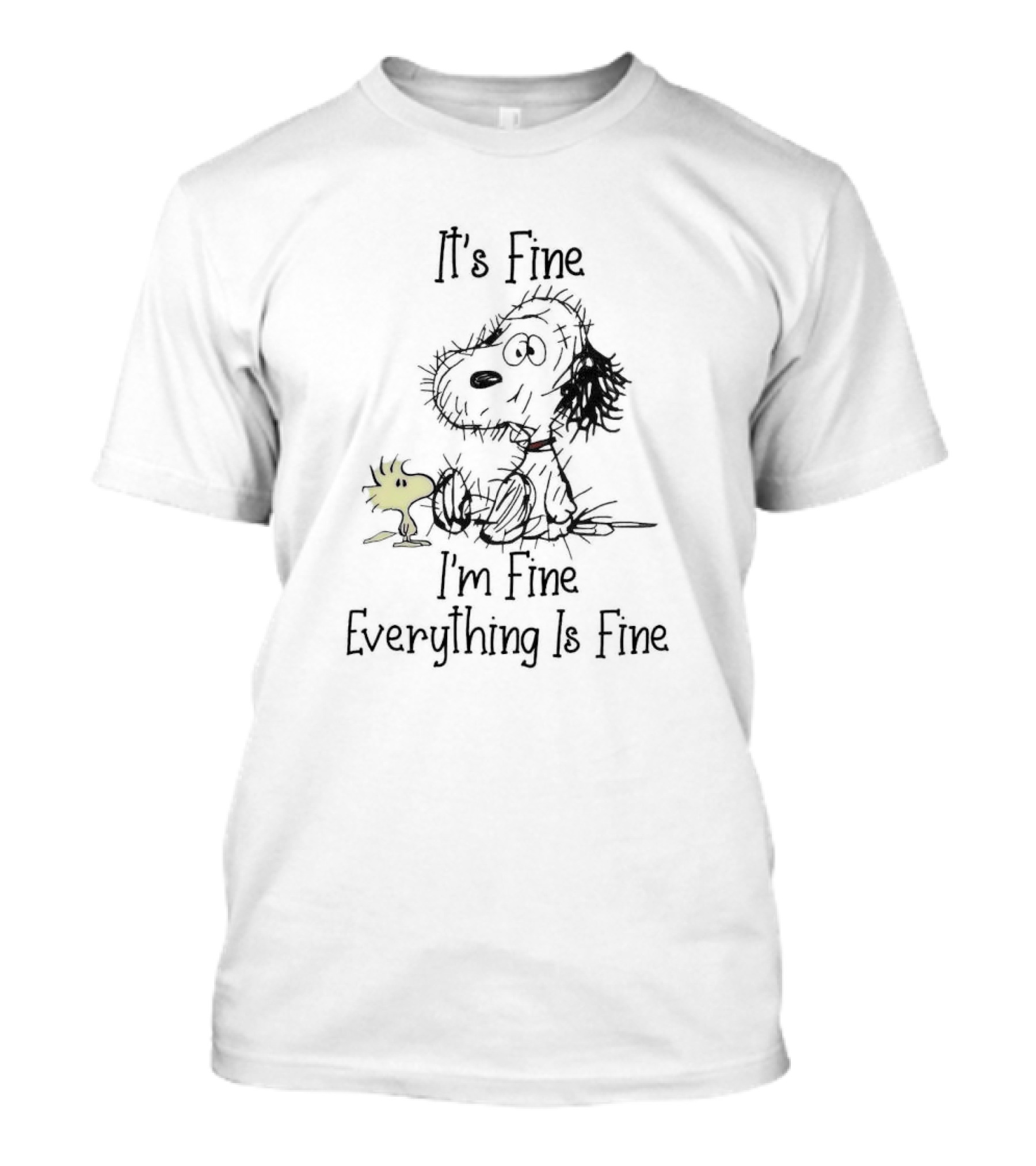 Snoopy Woodstock It's Fine I'm Fine Everything Is Fine T-Shirt