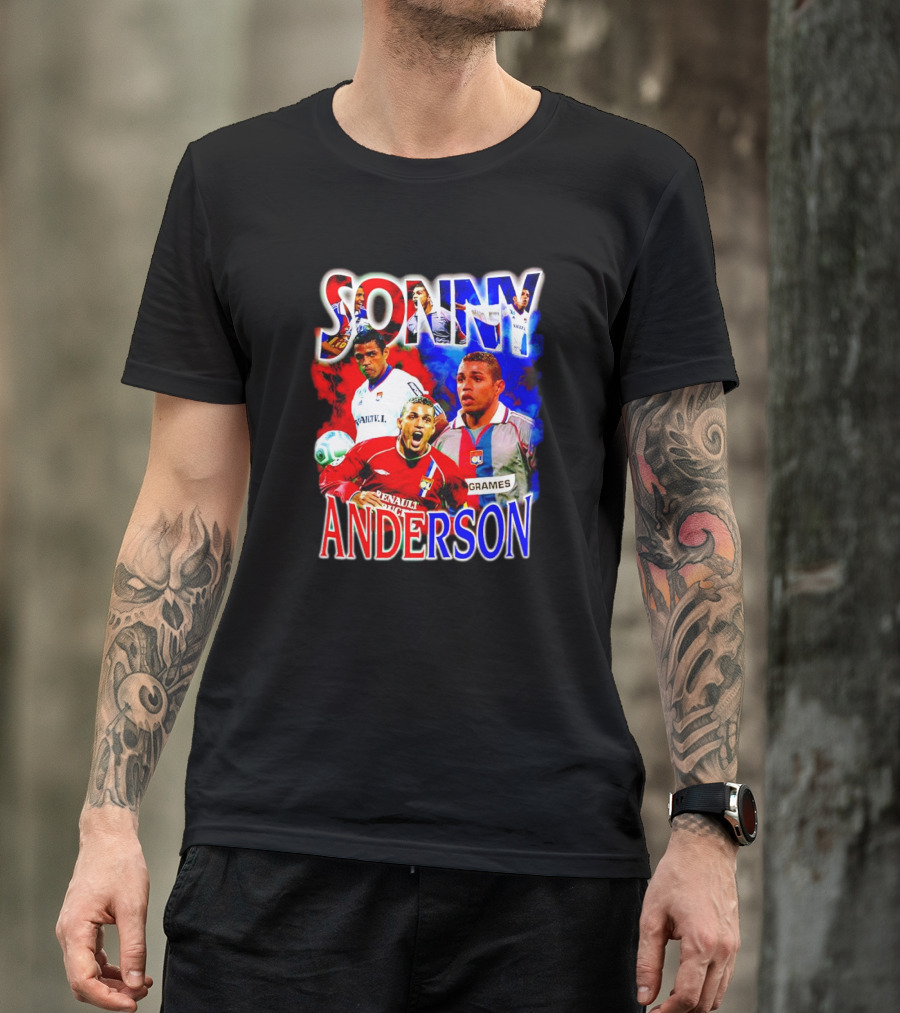 Sonny Anderson Football Legend Renault V Lyon Grames Soccer Icons T-Shirt