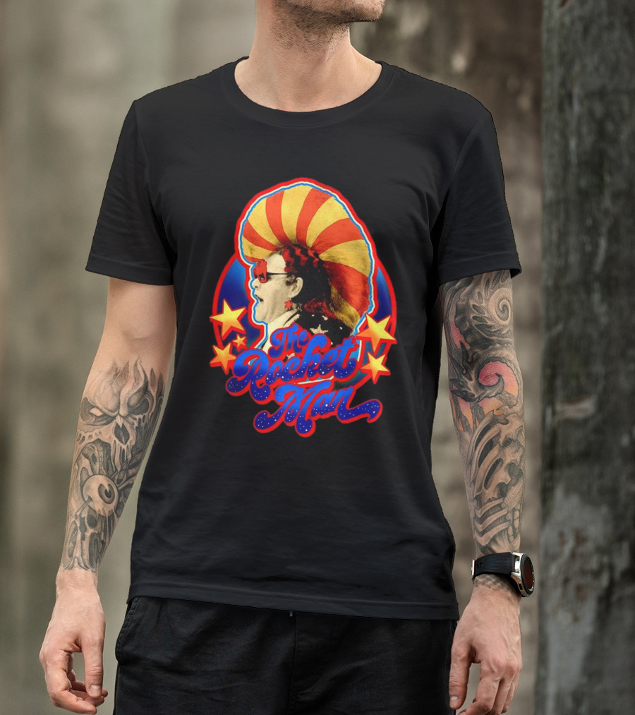 The Rocket Man Retro Stars And Stripes Iconic Sunglasses T-Shirt