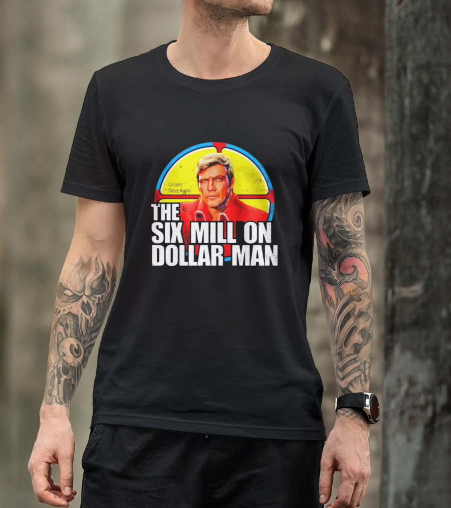 Colonel Steve Austin The Six Million Dollar Man Retro Stained Glass T-Shirt
