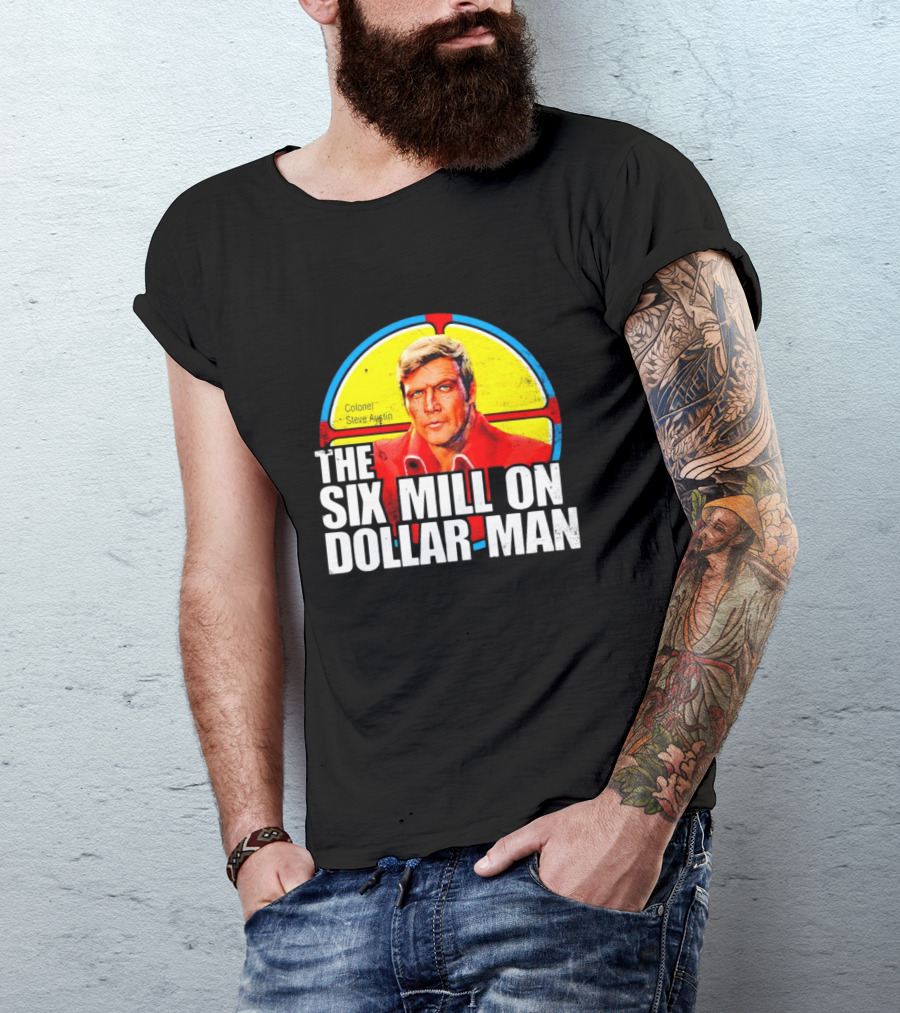 Colonel Steve Austin The Six Million Dollar Man Retro Stained Glass T-Shirt