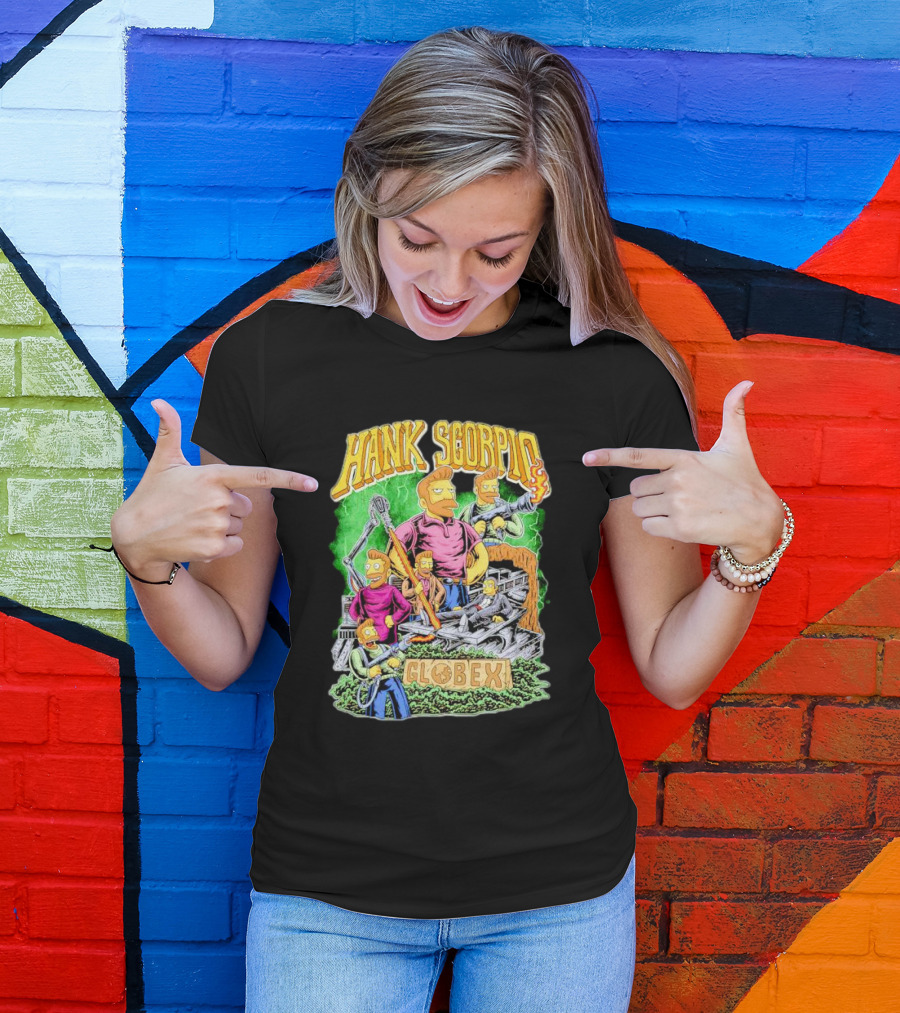 Hank Scorpio Globex Illustrated Character Group Scene T-Shirt
