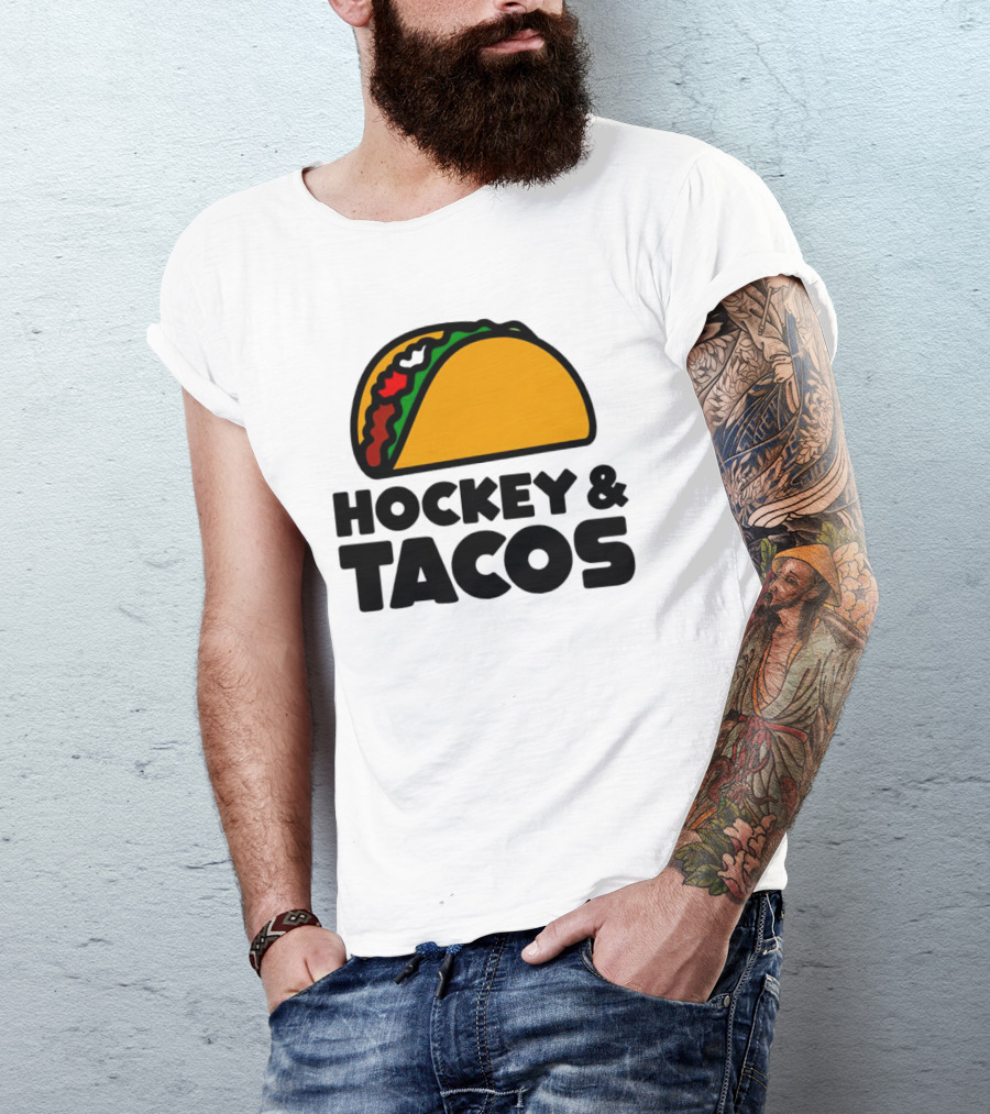 Hockey And Tacos Bold Fun Combo T-Shirt