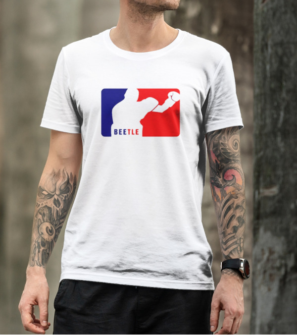 Beetle Boxing Silhouette In Red And Blue NBA T-Shirt