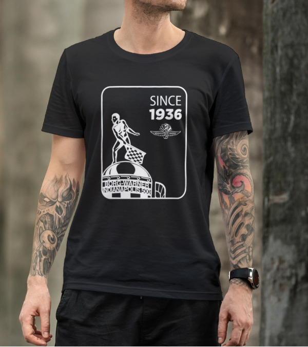 Since 1936 Borg Warner Indianapolis 500 Wing Wheel Flag Trophy T-Shirt