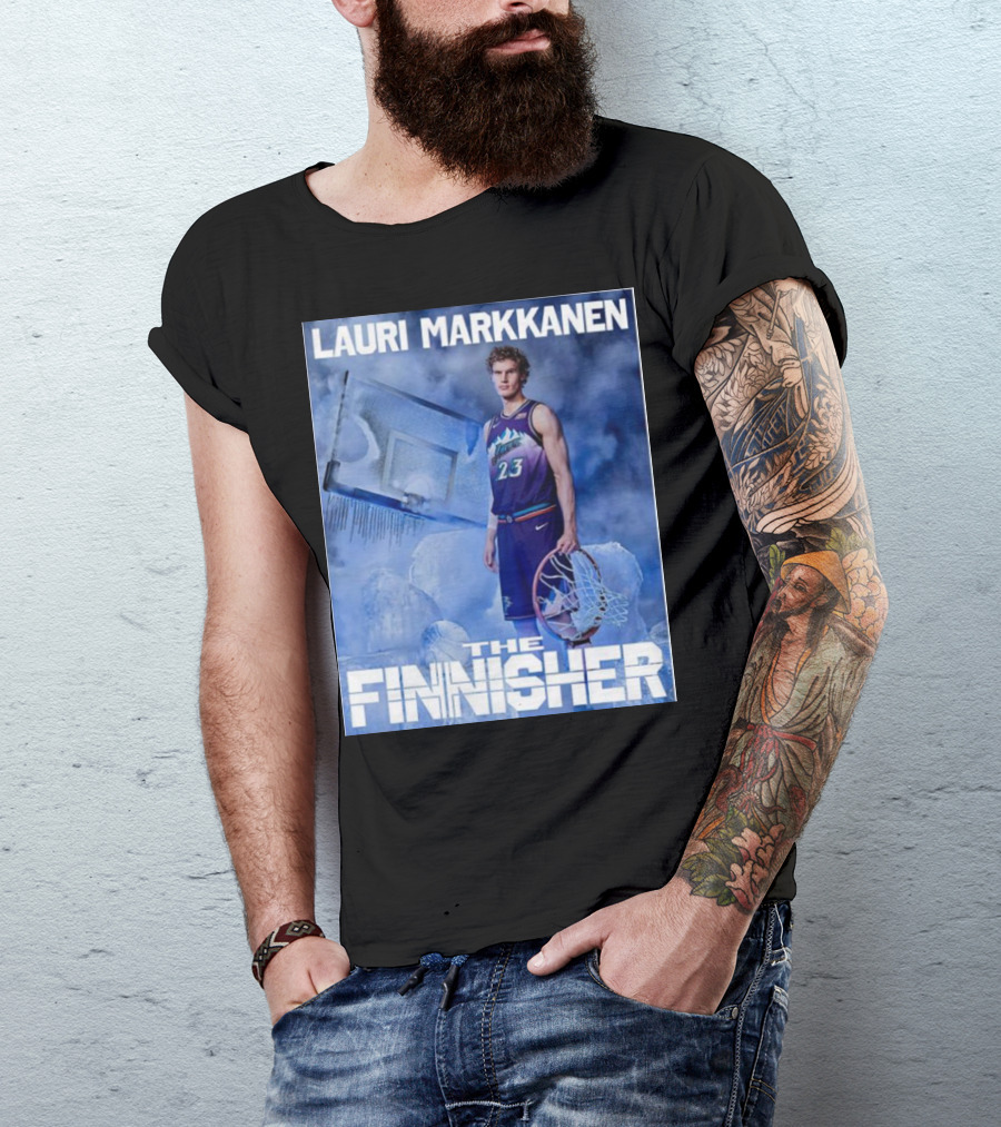 Lauri Markkanen The Finisher Basketball Ice Blue T-Shirt