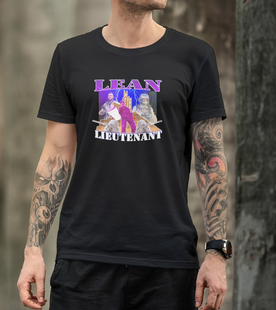 LEAN LIEUTENANT Soldiers With Lightning Background T-Shirt