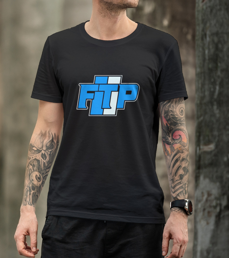 Detroit Lions FTP Blue And White T-Shirt