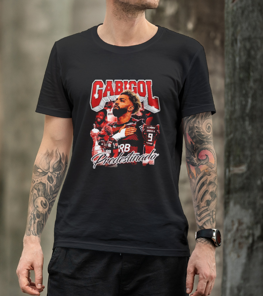 Gabigol Predestinado Flamengo Trophy Celebration Collage T-Shirt