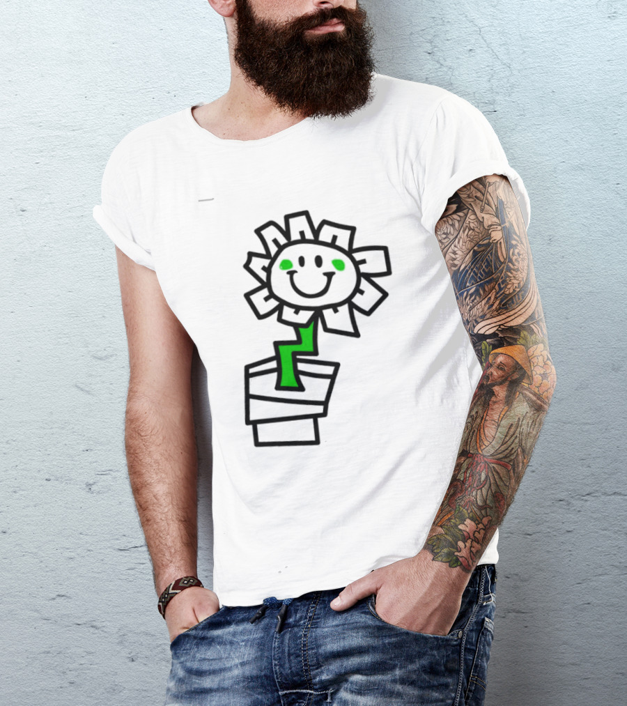 Green Day Kerplunk Smiling Flower With Black And Green T-Shirt