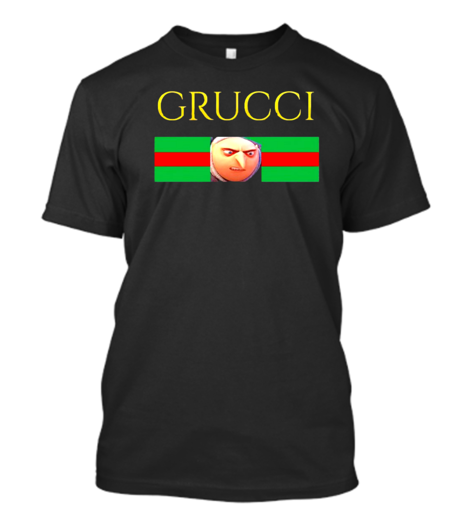Grucci Meme Essential Minions Gru Face Red Green Stripe T-Shirt