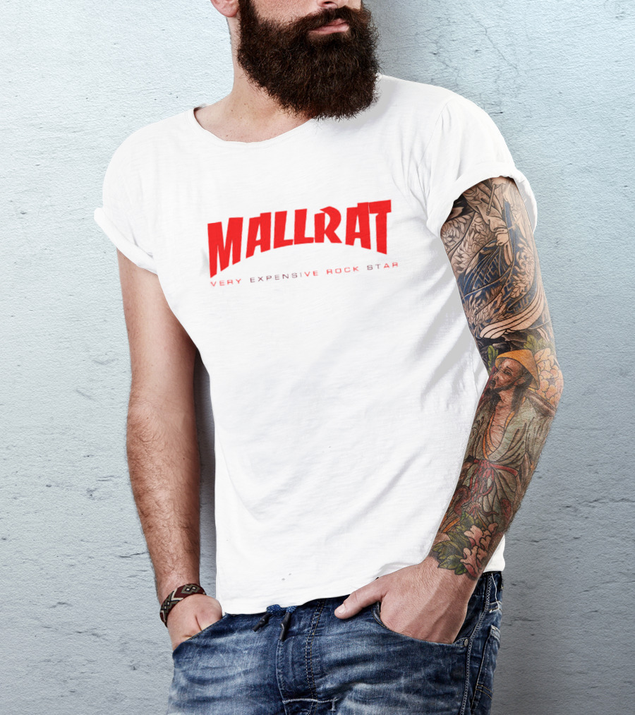 Mallrat Very Expensive Rock Star Red Text Distressed T-Shirt