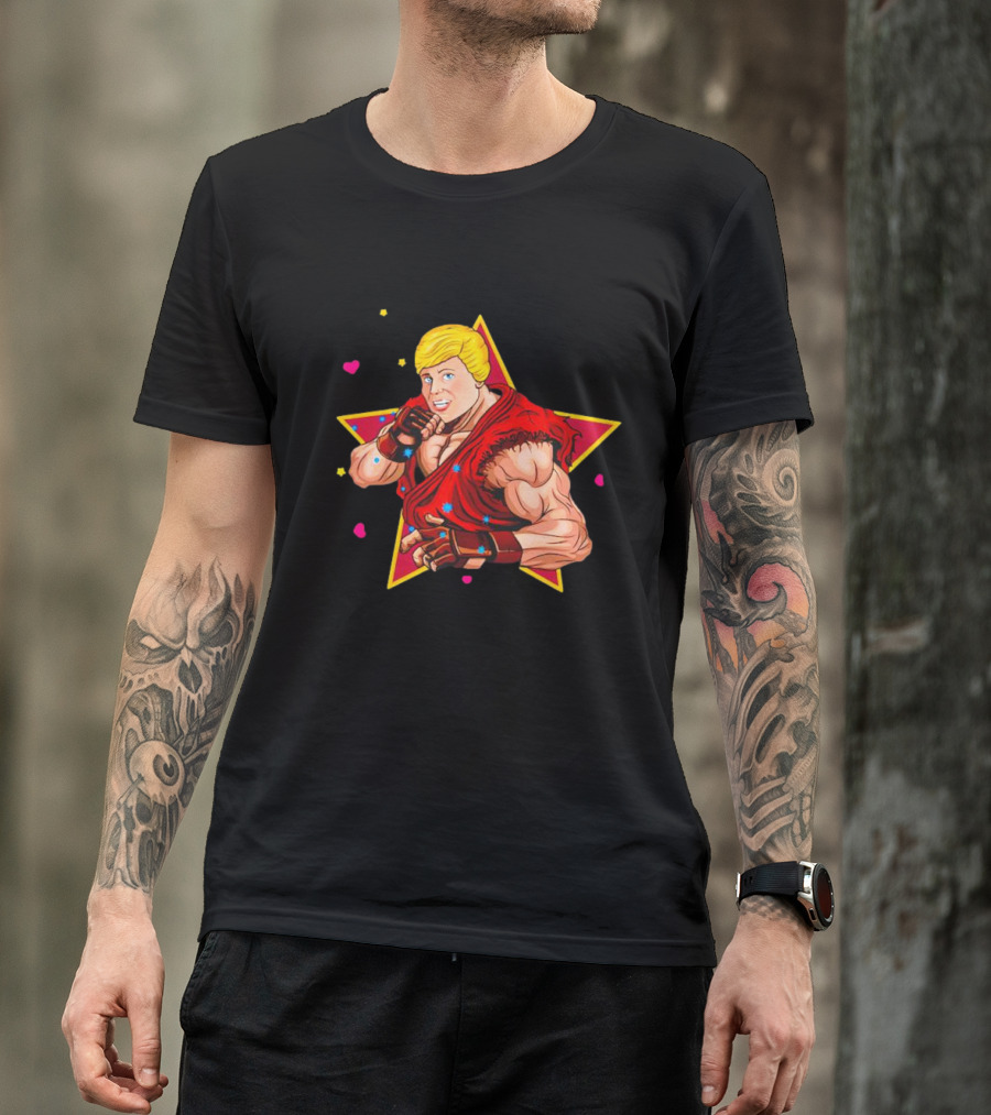 Ken Hadouken Star Power Fighter Red Attire T-Shirt