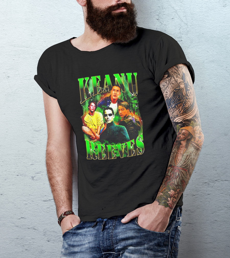 Keanu Reeves Matrix Visual Styles And Characters T-Shirt