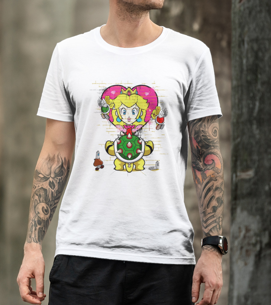 Princess Peach Graffiti Bowser Wall T-Shirt