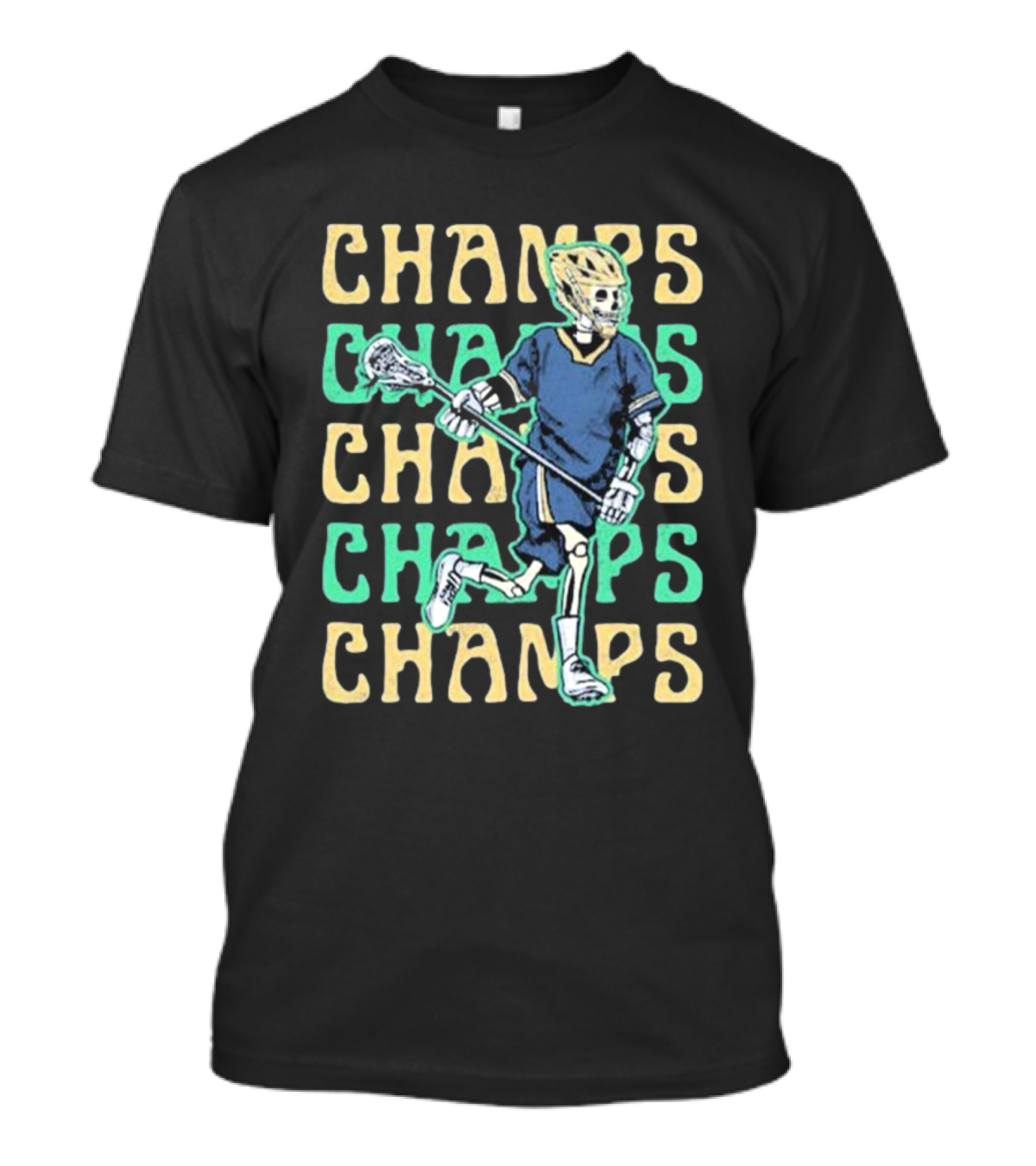 CHAMPS Skeleton Notre Dame Fighting Irish Lacrosse T-Shirt
