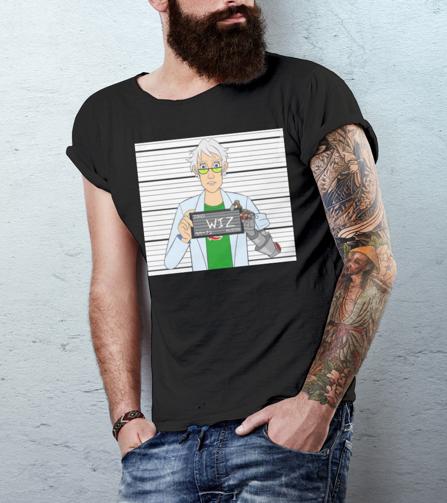 DB10 Wiz 919 72 Austin Scientist Character With Robotic Arm T-Shirt