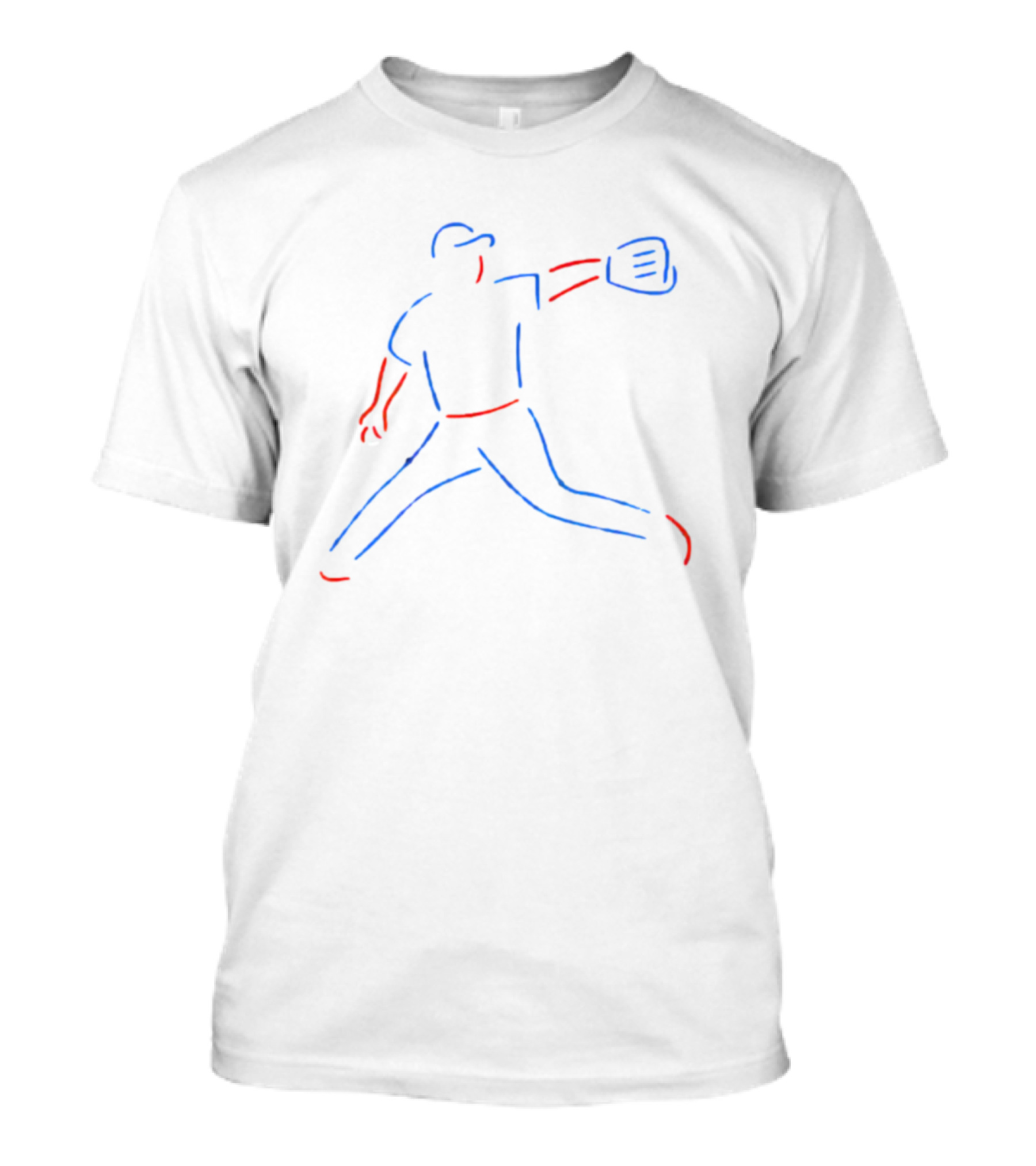 Neon Kodai Senga New York Baseball Pitcher Outline T-Shirt