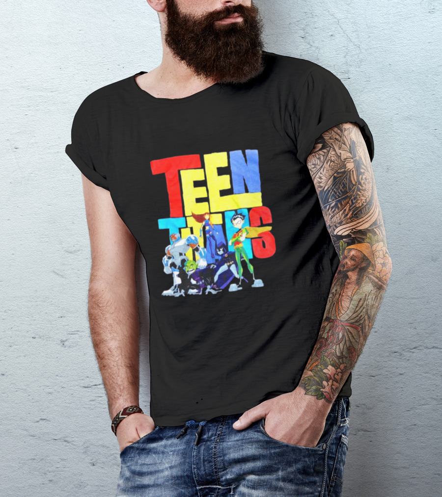 Teen Titans Cartoon Characters Group Pose T-Shirt