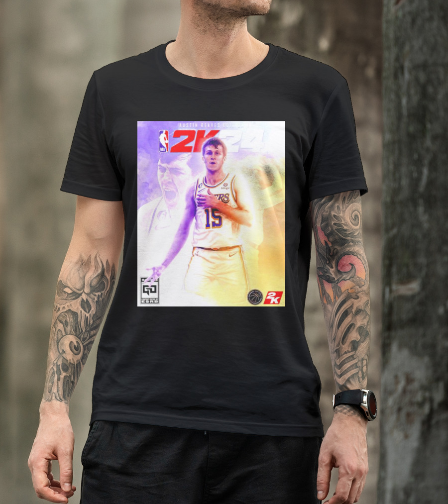 Austin Reaves 2K24 Los Angeles Lakers NBA Basketball Cover Edition T-Shirt