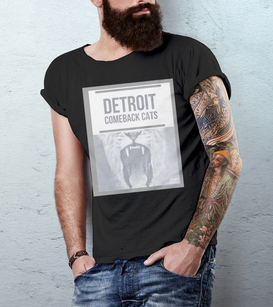 Detroit Comeback Cats Roaring Lion T-Shirt