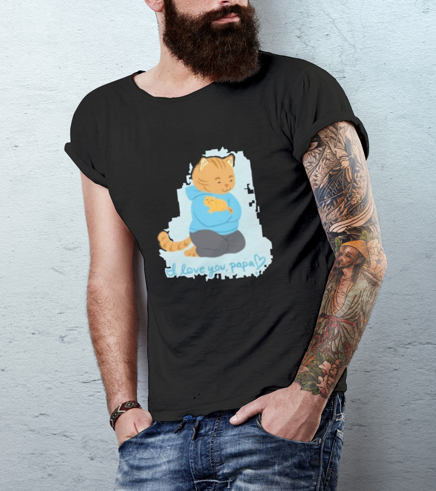 I Love You Papa Cat And Kitten Father's Day T-Shirt