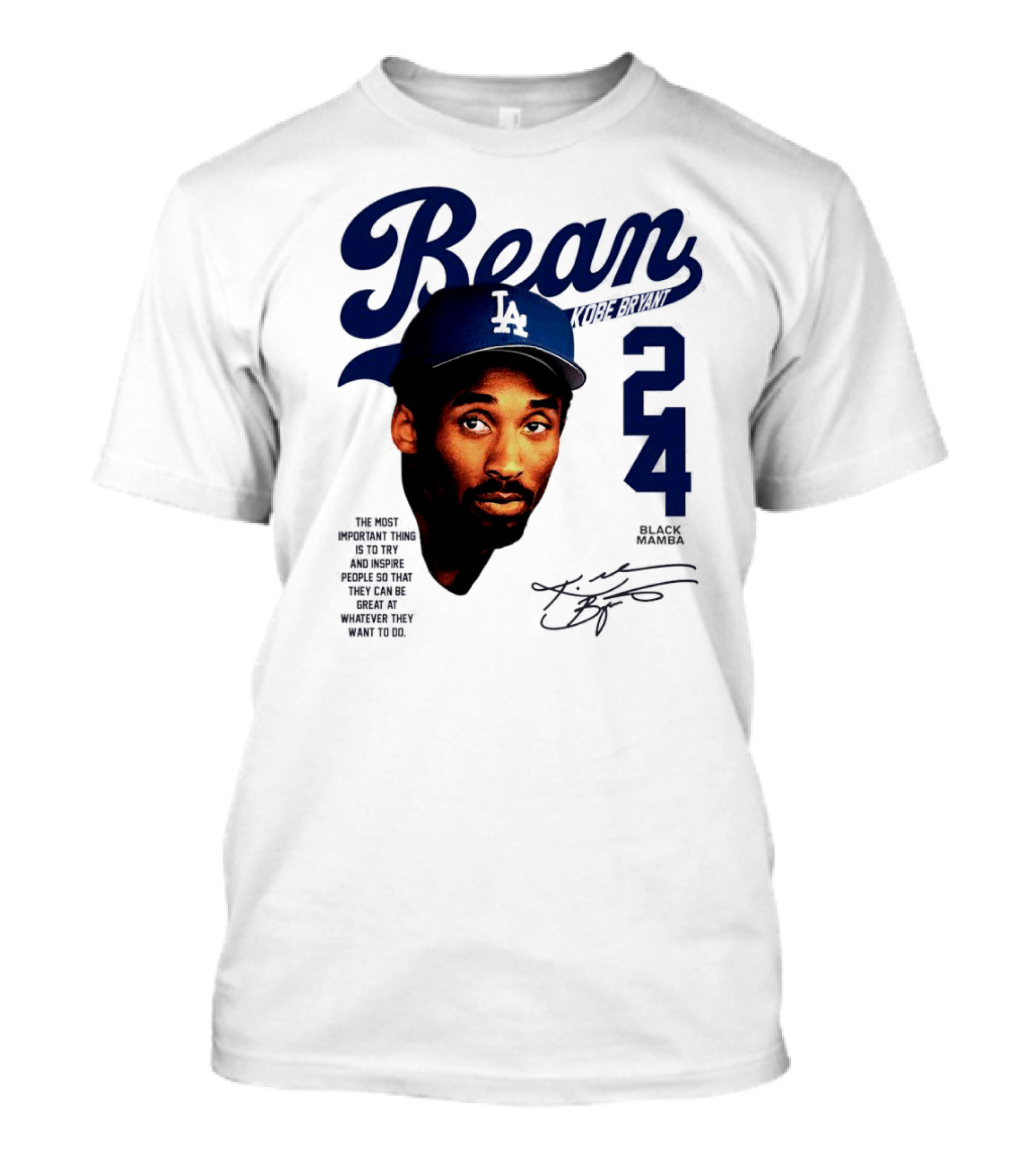 Bean Los Angeles Dodgers Kobe Bryant Signature Black Mamba 24 T-Shirt