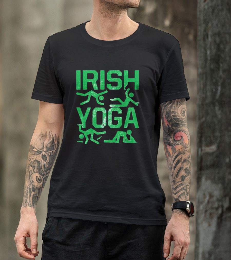Irish Yoga Green Figures Humor Ireland St. Patrick's Day T-Shirt