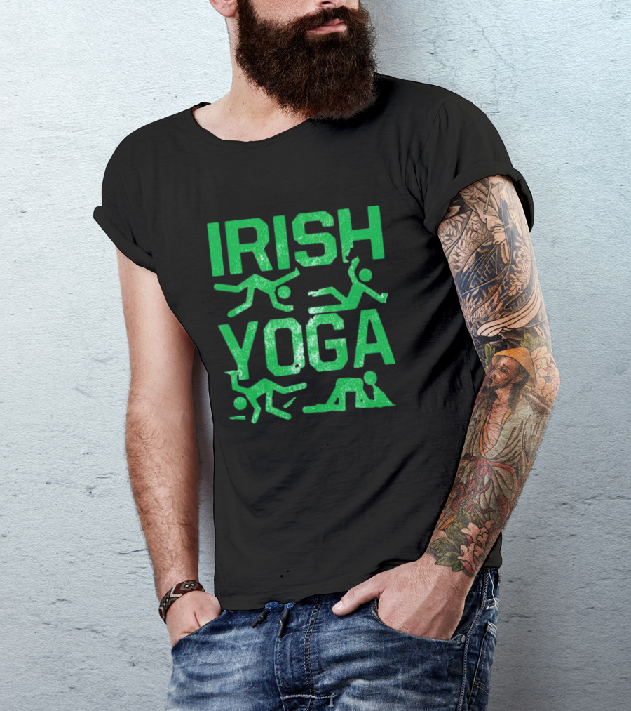 Irish Yoga Green Figures Humor Ireland St. Patrick's Day T-Shirt