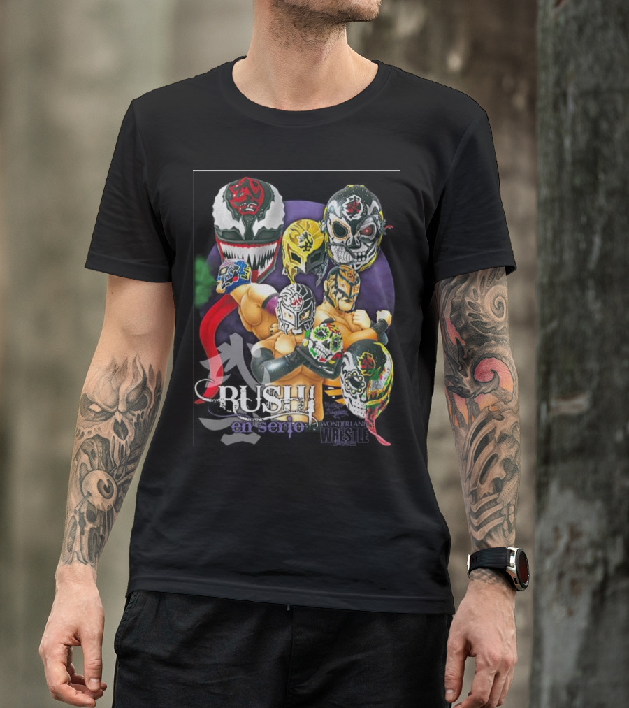 Bushi En Serio Wonderland Wrestle Face Mask Collection T-Shirt