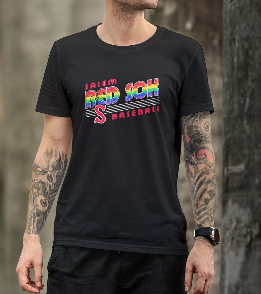 Salem Red Sox Baseball Pride Rainbow T-Shirt