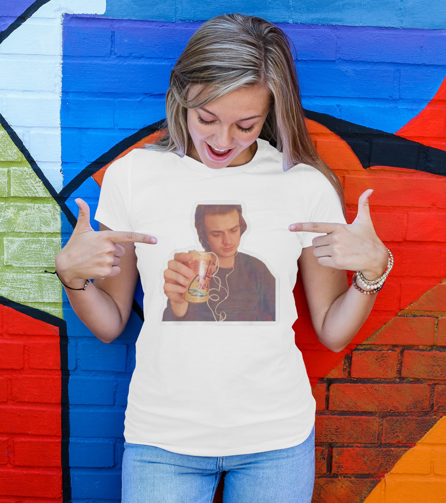 Joe Keery Drinking La Croix With Headphones T-Shirt