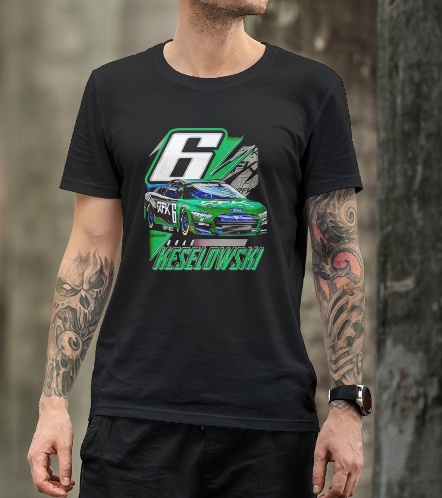 Brad Keselowski Number 6 RFK Racing Green Car T-Shirt