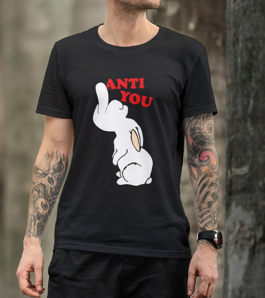 Bunny Anti You Middle Finger Gesture T-Shirt