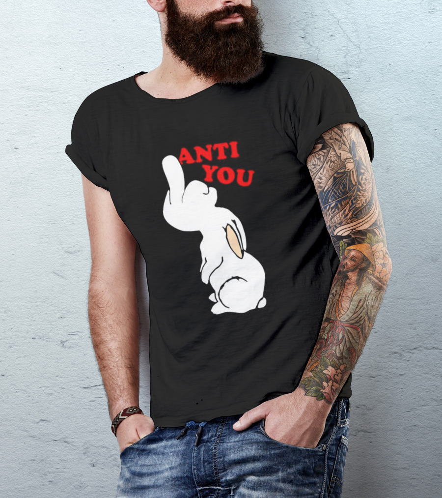 Bunny Anti You Middle Finger Gesture T-Shirt
