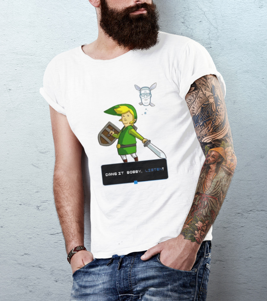 Dang It Bobby Listen Link Parody Navi Crossover T-Shirt