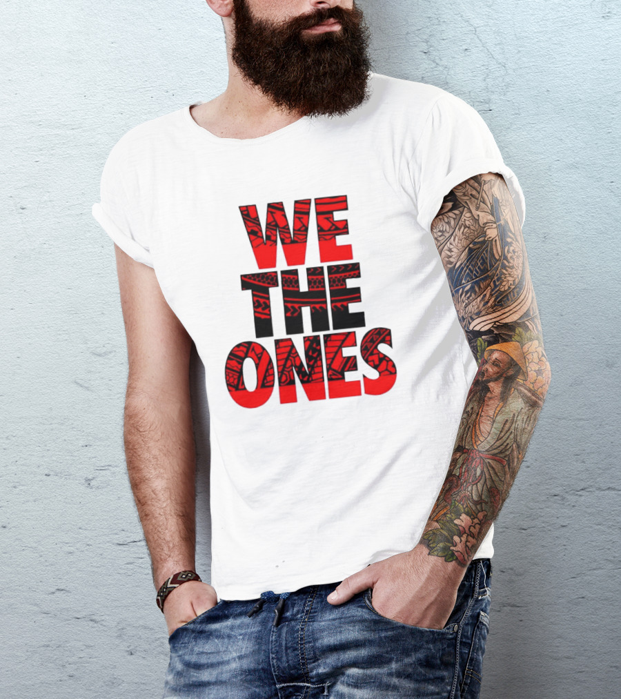 Usos We The Ones Tribal Pattern Text T-Shirt