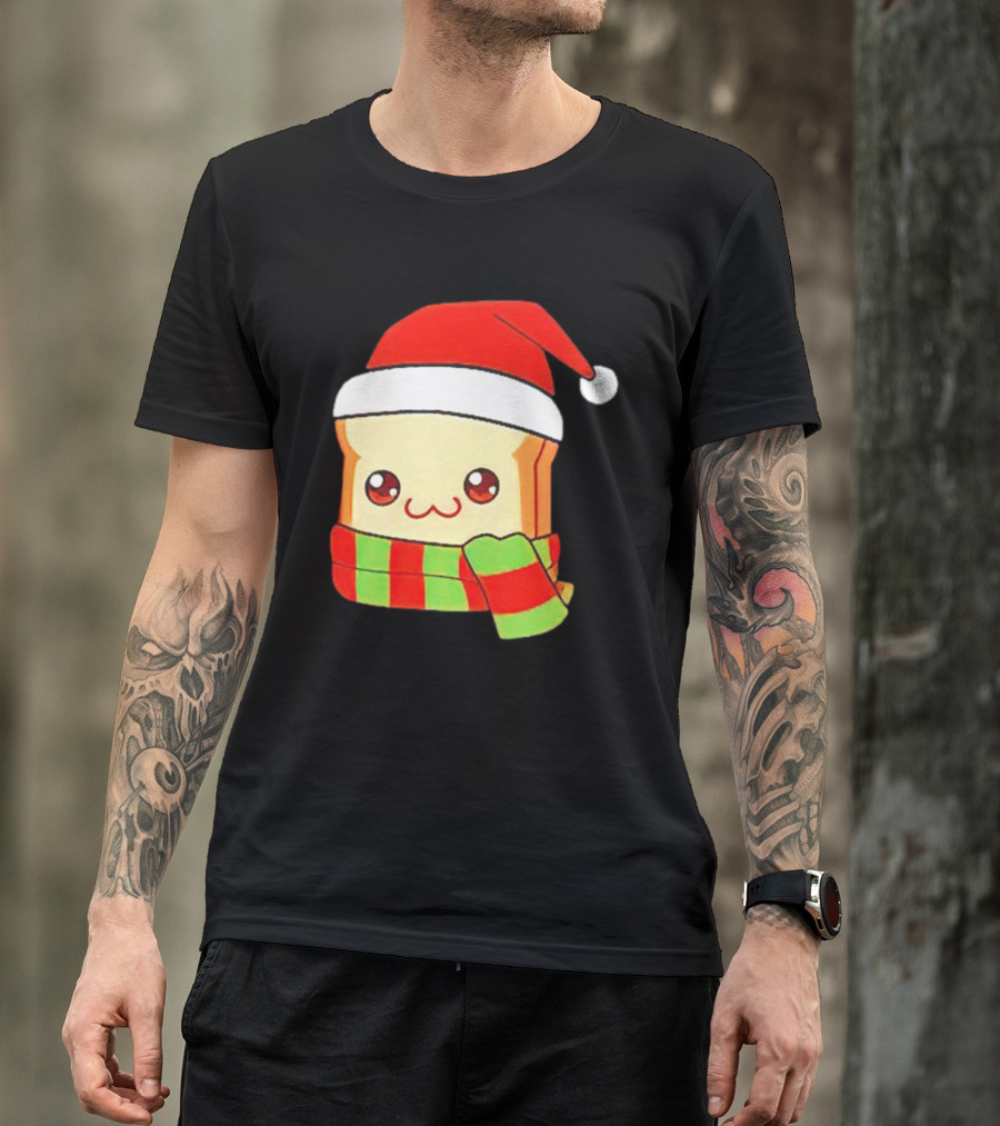 Bundled Bread Christmas Santa Toast Scarf T-Shirt