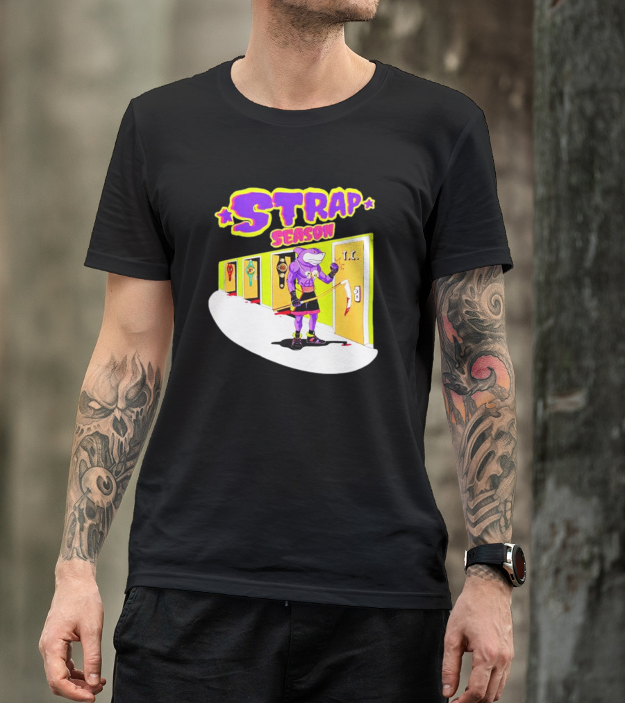 Strap Season Errol Spence Cartoon Character With Belts T.C. Door T-Shirt
