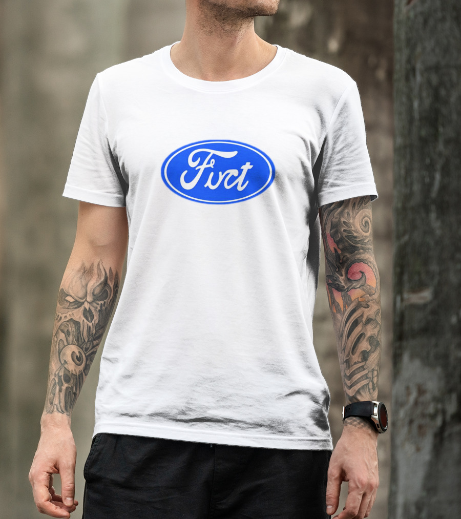 Fuct Funny Ford Logo Parody Oval Blue T-Shirt