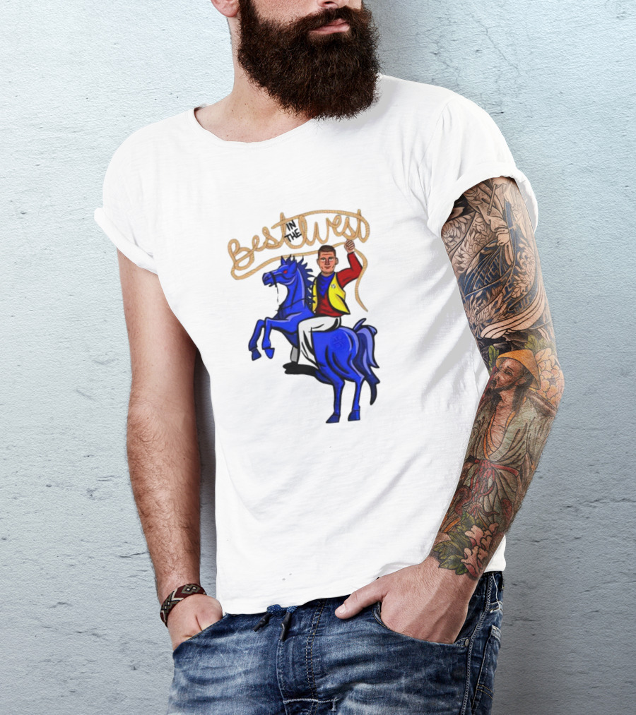 Best West Nikola Jokic Riding Blue Horse T-Shirt