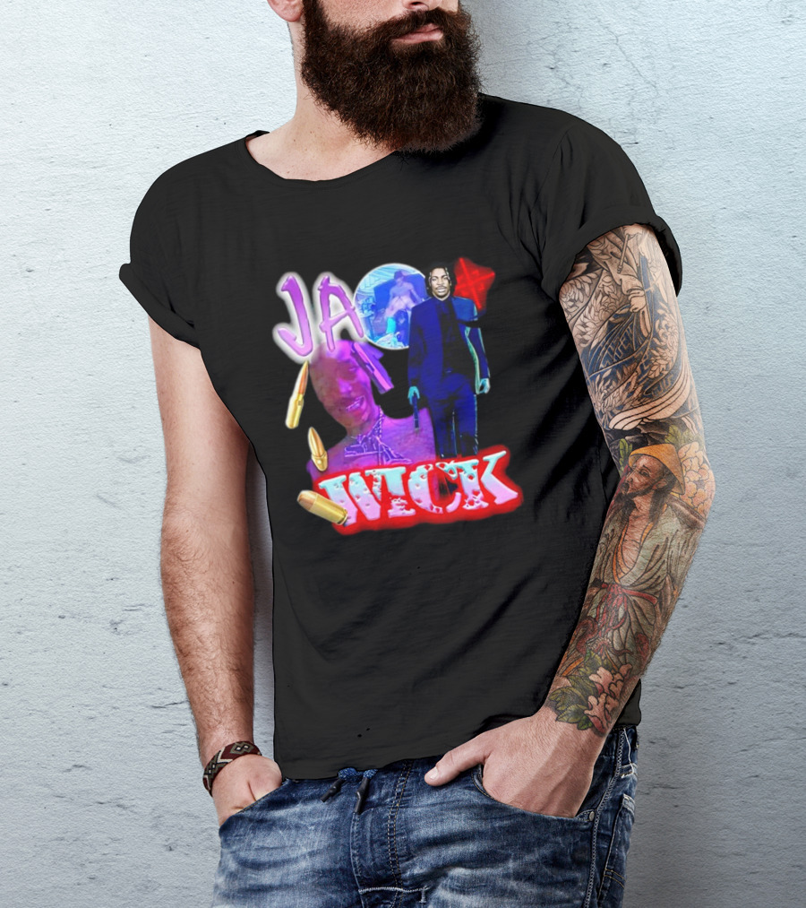 Ja Wick Bullet Portraits Action Concept T-Shirt