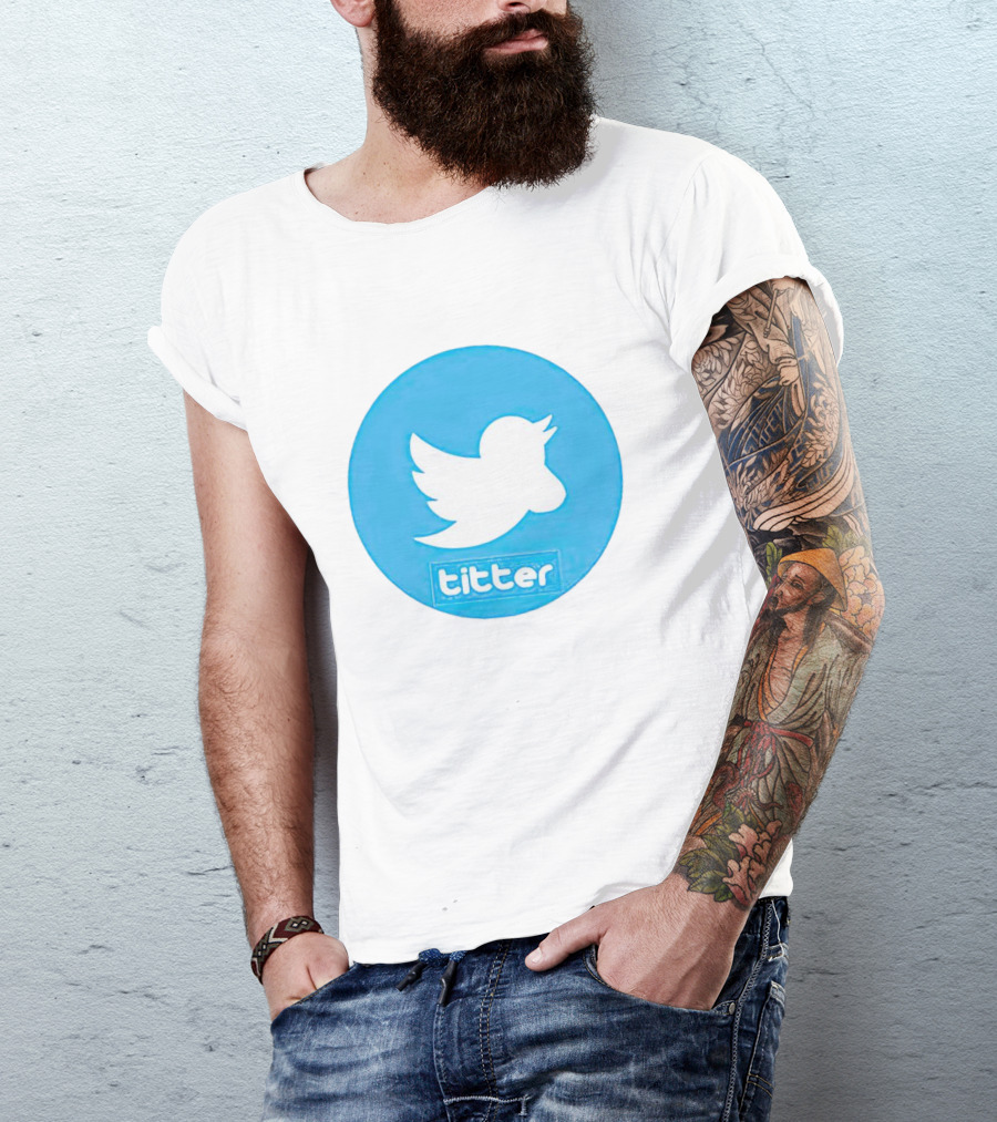 Titter Parody Blue Circle Tit Bird T-Shirt