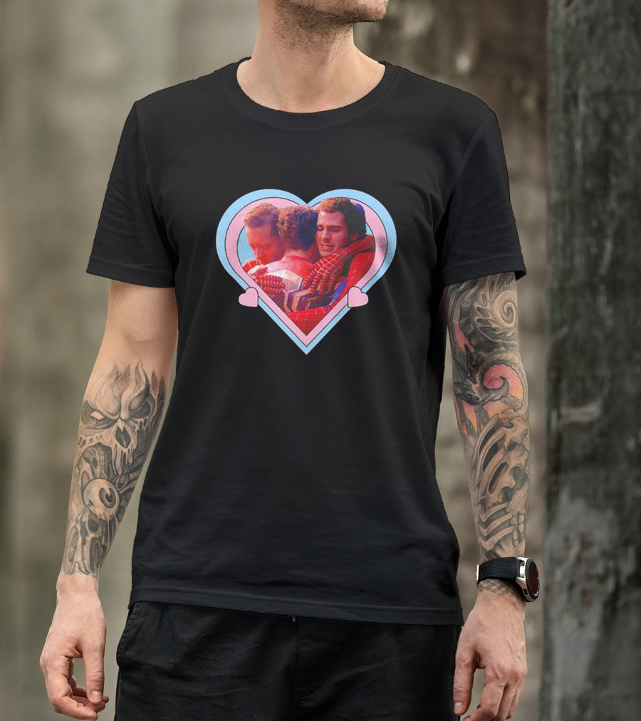 Spiderman No Way Home Trio Heart Hugging Scene T-Shirt