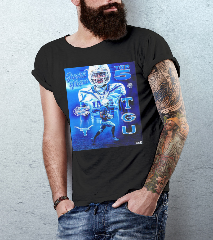Jerrick Gibson Top 5 Schools With TCU And Florida Gators Football T-Shirt