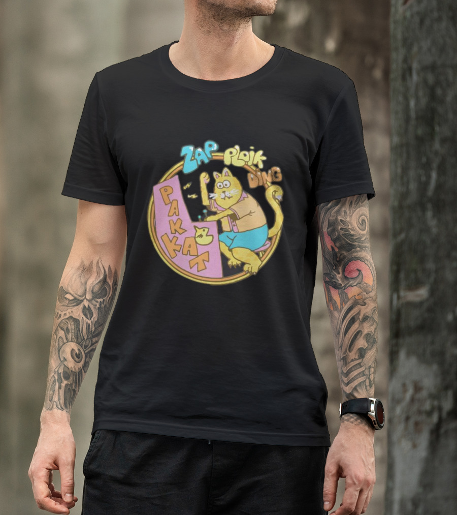 Stranger Things Season 3 Dustin Pakkat Zap Ploik Ding Retro Cartoon Cat T-Shirt