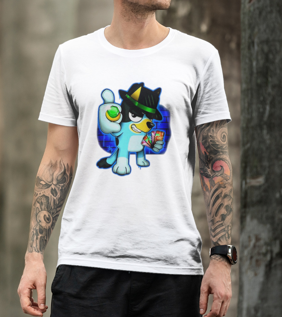 Ally Katz Bluepin Cool Dog With Cards And Gem T-Shirt